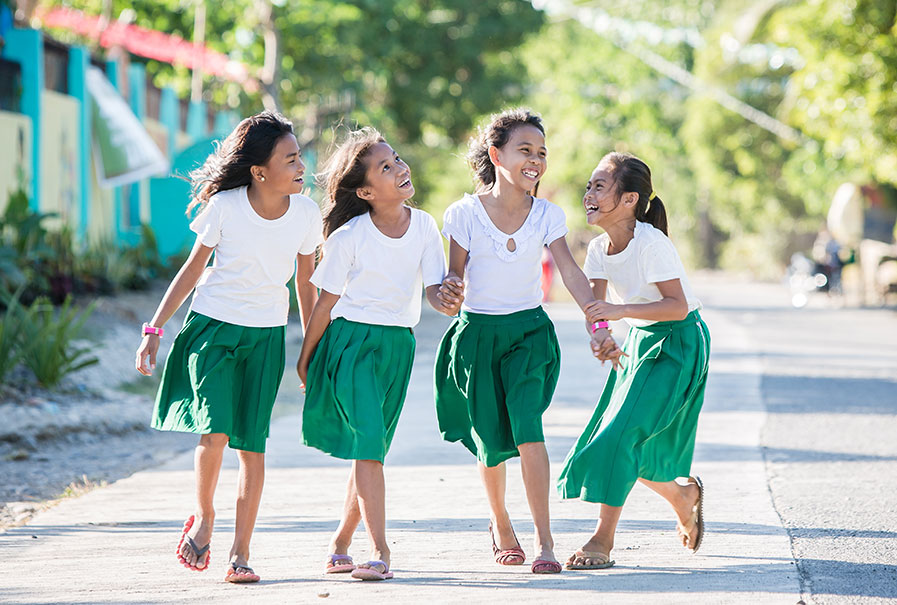 Laughing students in the Philippines